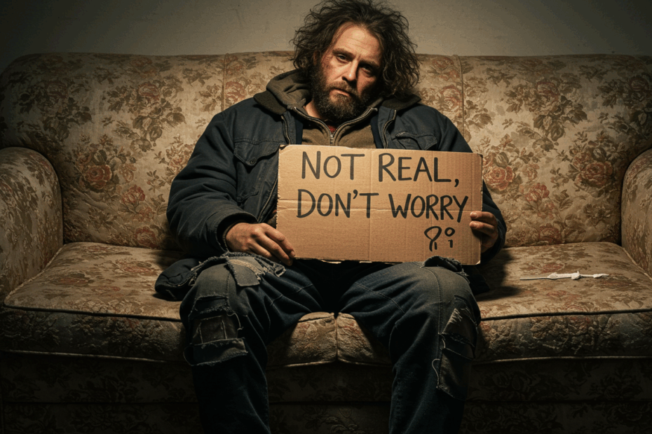 homeless man AI prank